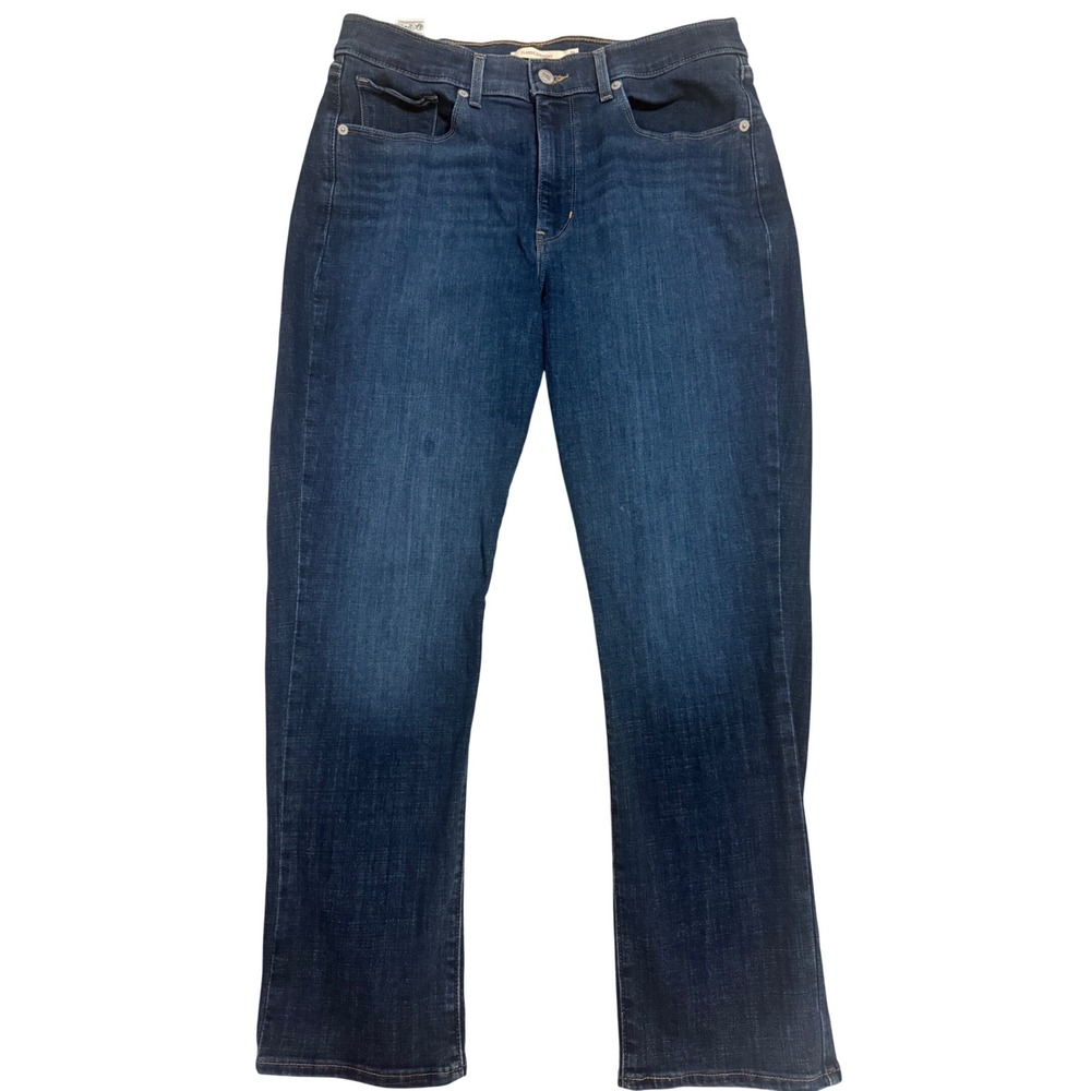 Levi's Classic Straight Jeans Women 31 Dark Indigo Good Mid Rise Stretch Denim